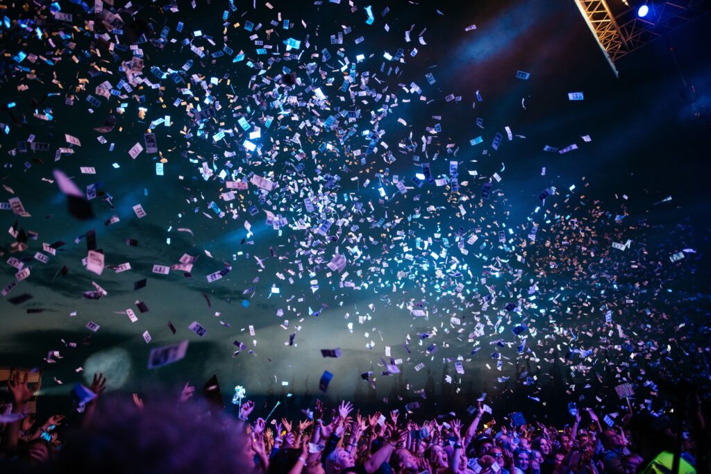 Confetti Flying Over an Event
