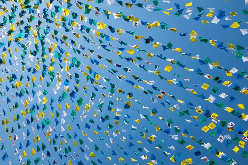 Flags Against a Blue Sky