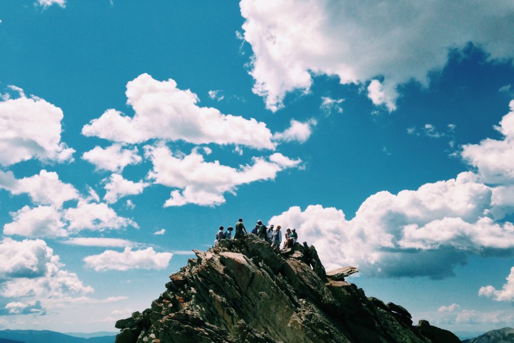 Group Gathering on Rocks