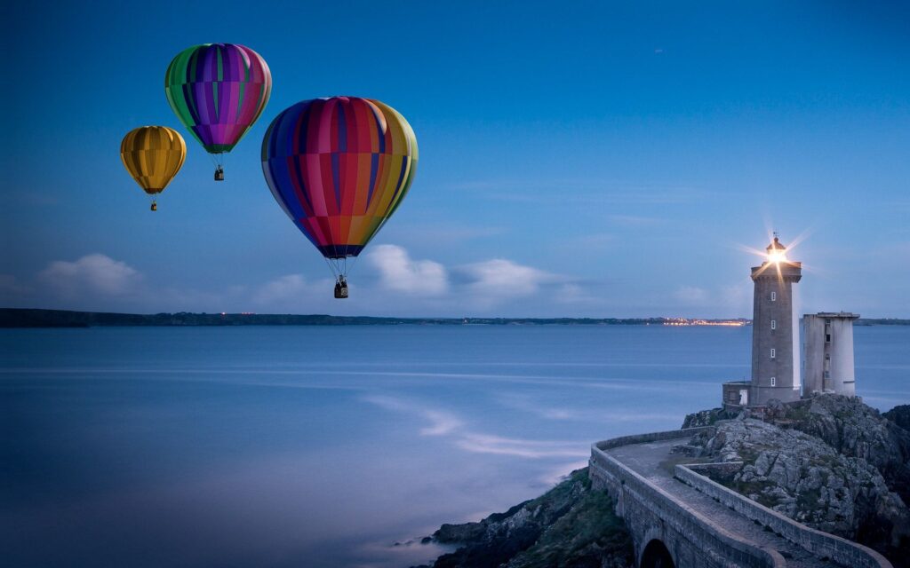Hot Air Balloons over Lighthouse - leadership development